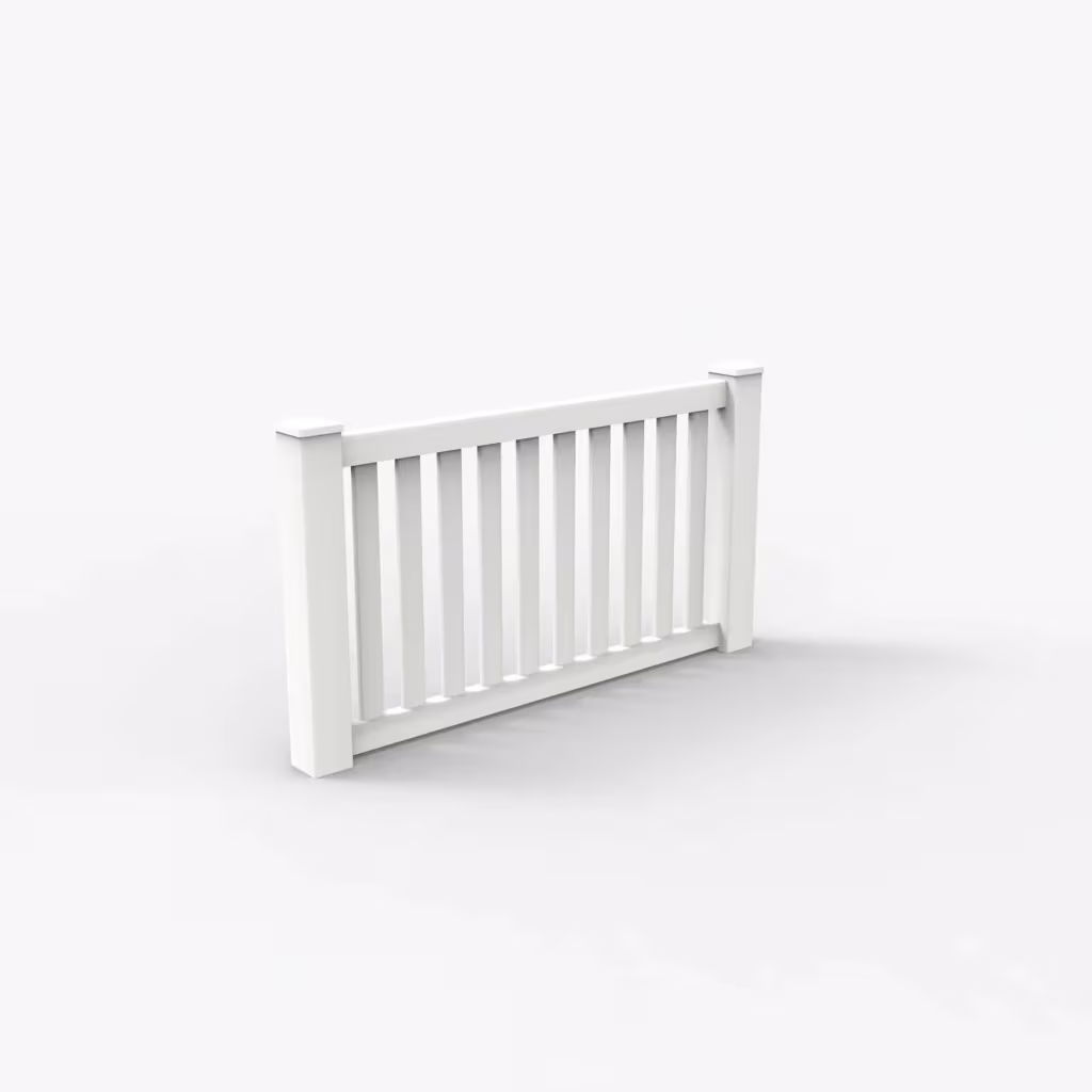 White vertical picket 3 ft wall topper, main view