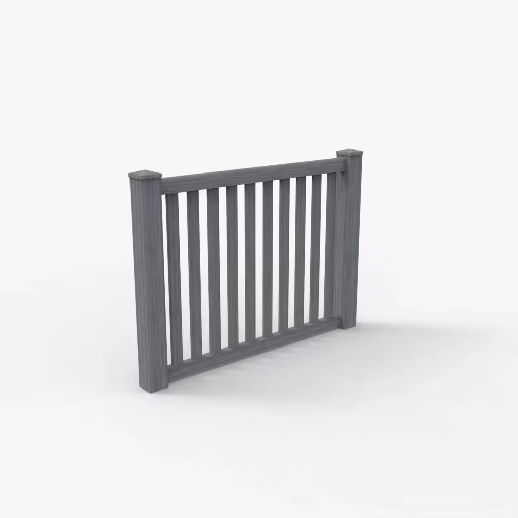Arctic blend vertical picket 4 ft fence, main view