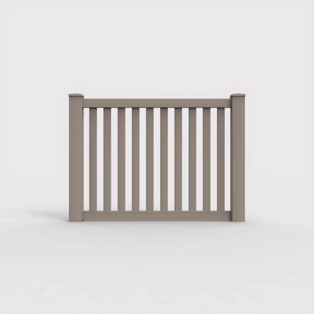 Clay vertical picket 4 ft fence, front view