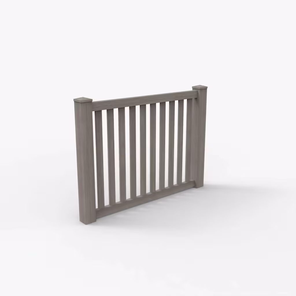 Weathered blend vertical picket 4 ft fence, main view