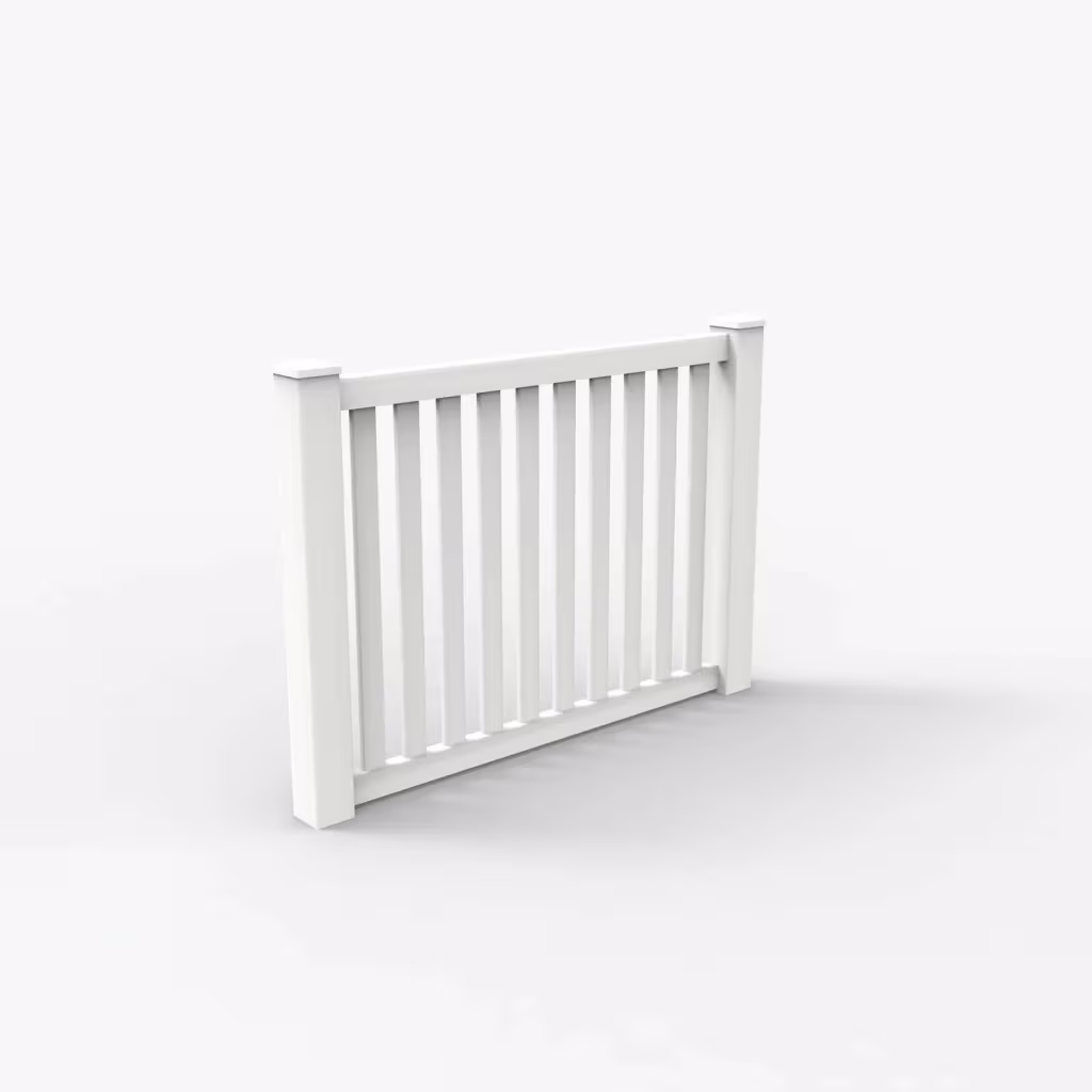 White vertical picket 4 ft fence, main view
