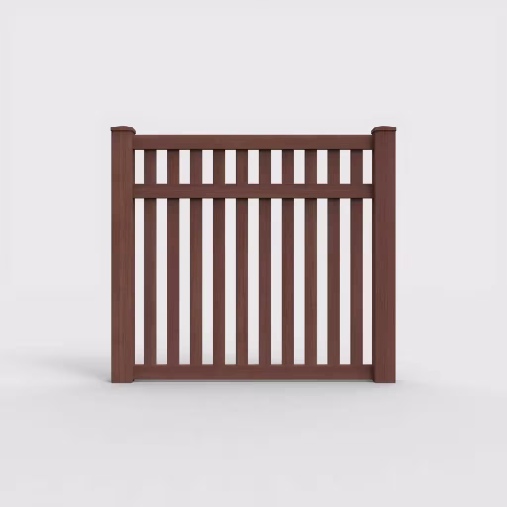 Brazilian blend vertical picket 5 ft fence, front view