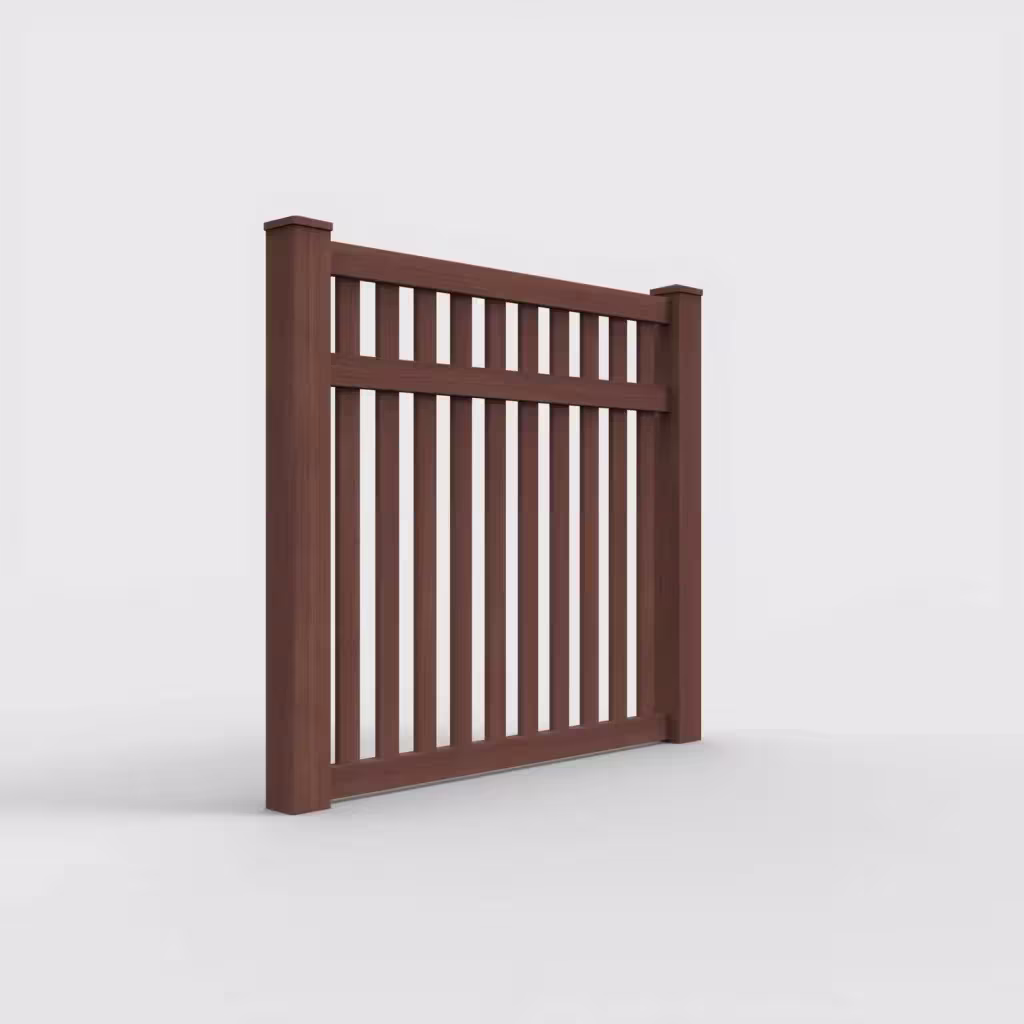 Brazilian blend vertical picket 5 ft fence, right-side view