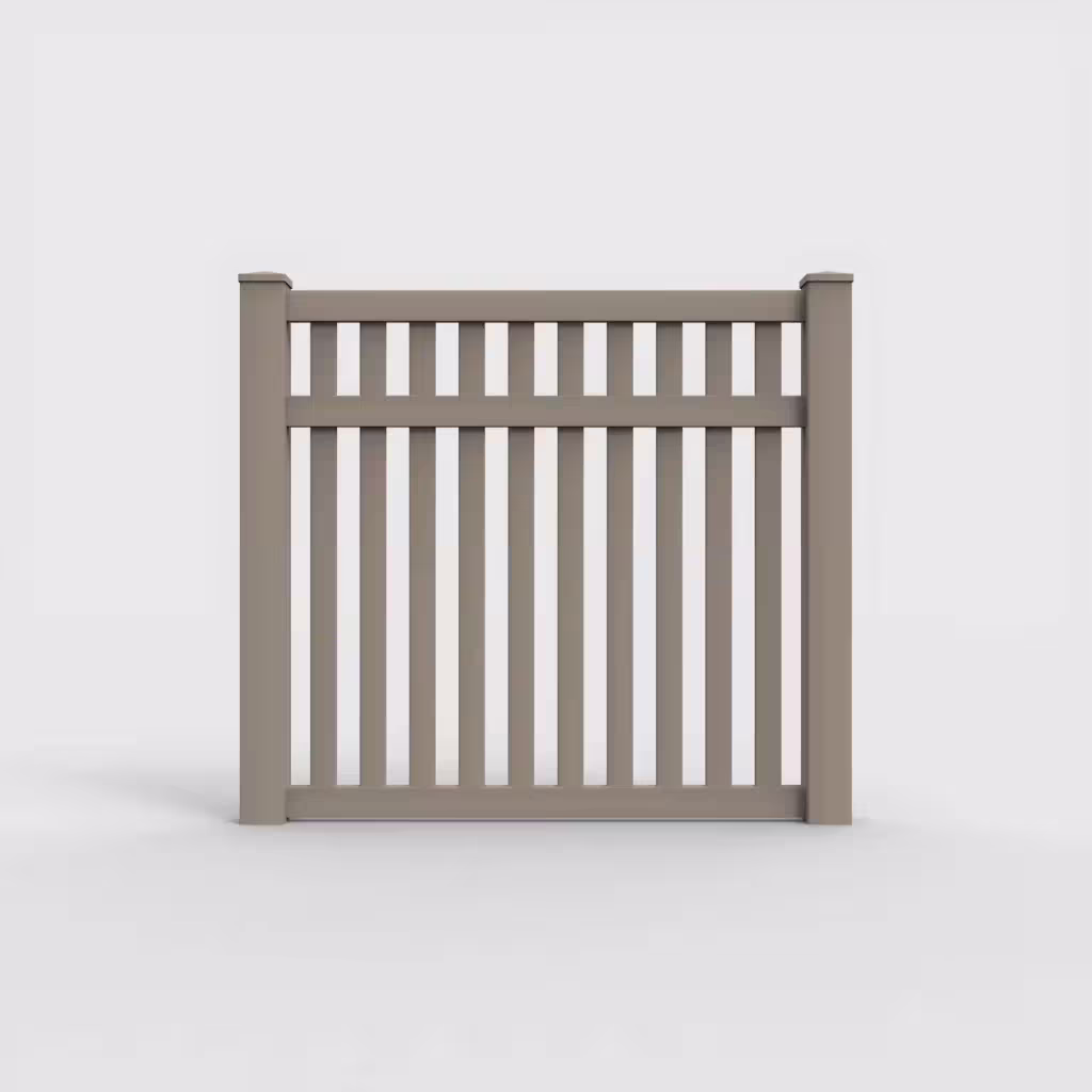 Clay vertical picket 5 ft fence, front view