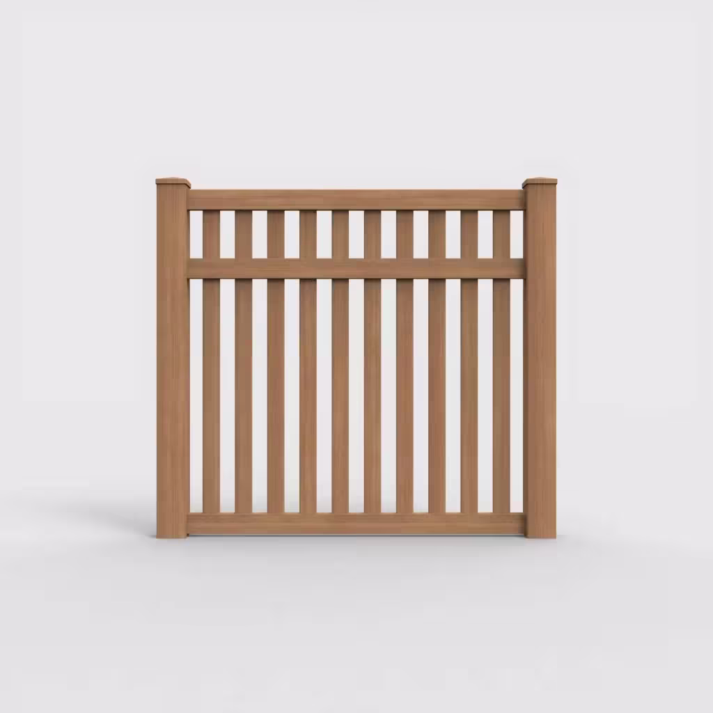 Sierra blend vertical picket 5 ft fence, front view