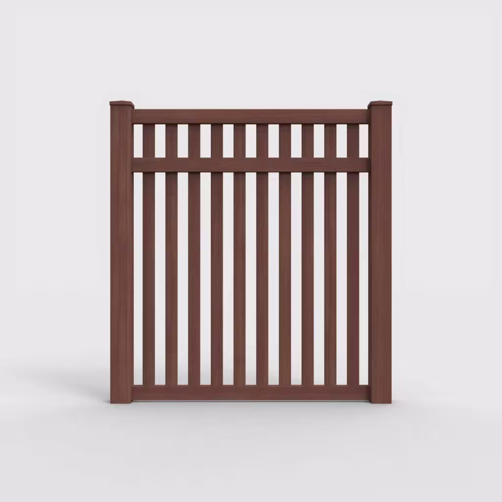 Brazilian blend vertical picket 6 ft fence, front view