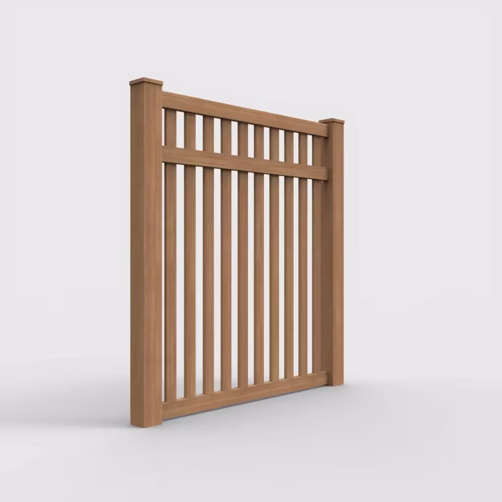 Sierra blend vertical picket 6 ft fence, right-side view