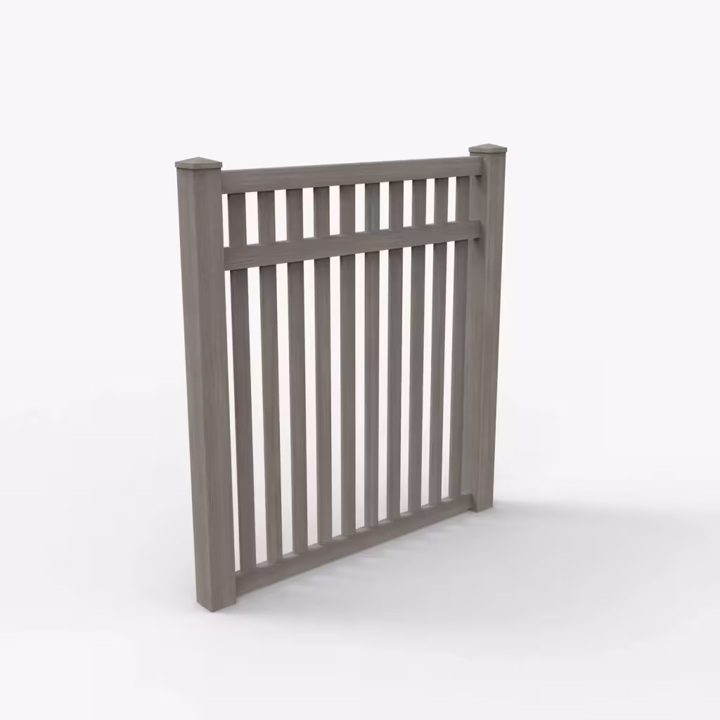 Weathered blend vertical picket 6 ft fence, main view