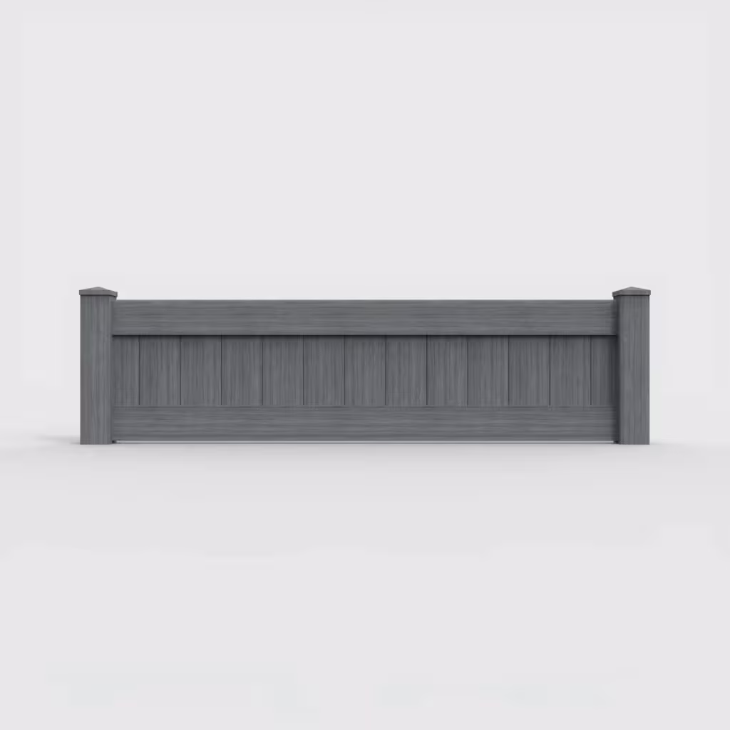 Arctic blend vertical privacy 2 ft wall topper, front view