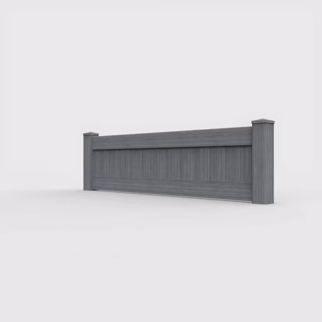 Arctic blend vertical privacy 2 ft wall topper, left-side view
