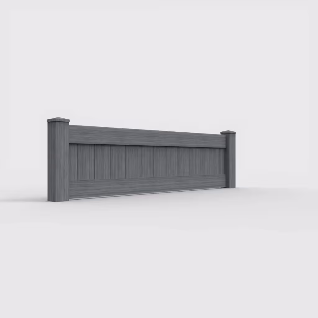 Arctic blend vertical privacy 2 ft wall topper, right-side view