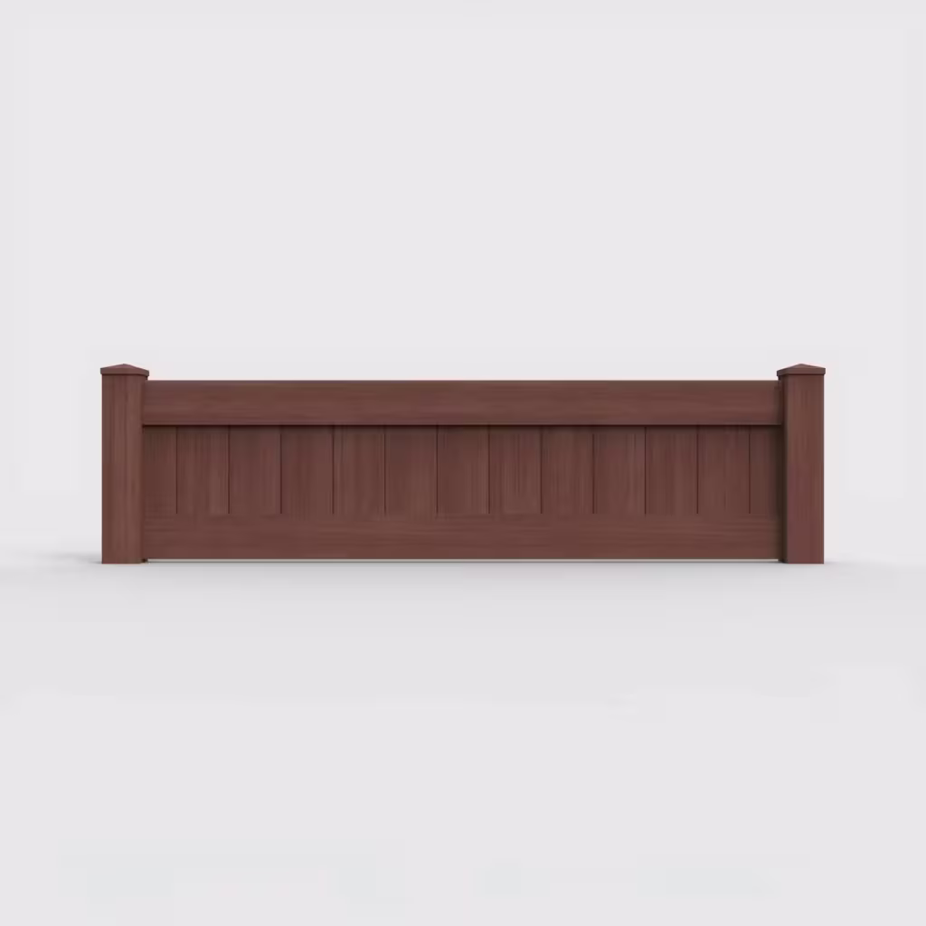 Brazilian blend vertical privacy 2 ft wall topper, front view