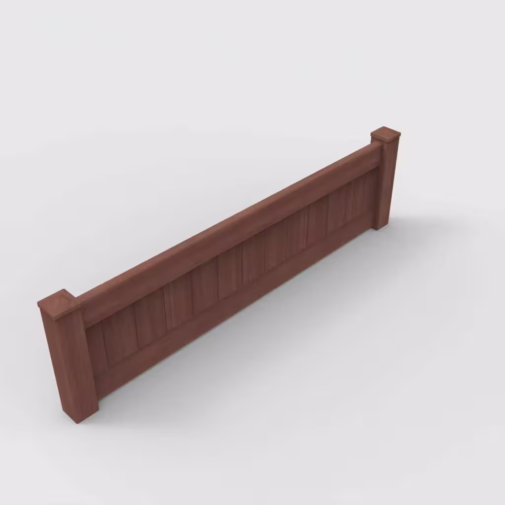 Brazilian blend vertical privacy 2 ft wall topper, isometric view