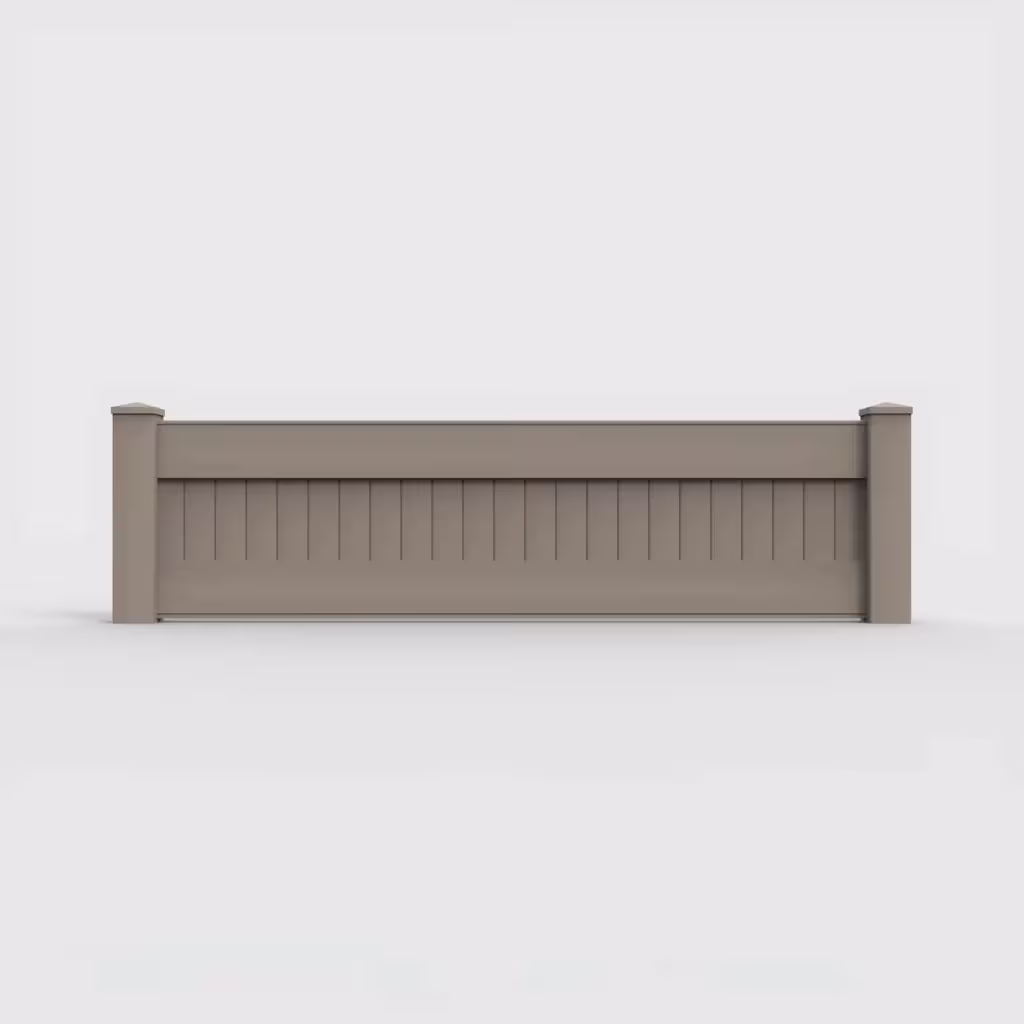 Clay vertical privacy 2 ft wall topper, front view