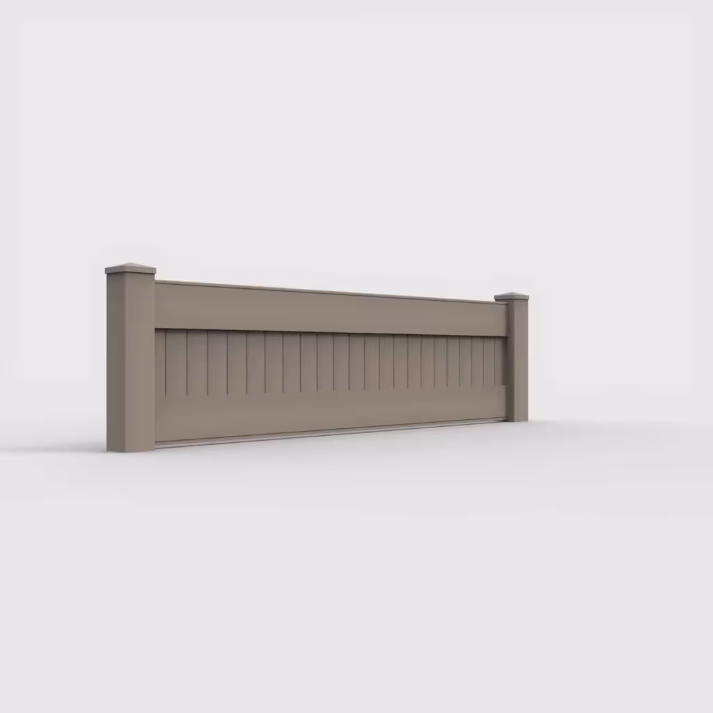 Clay vertical privacy 2 ft wall topper, right-side view