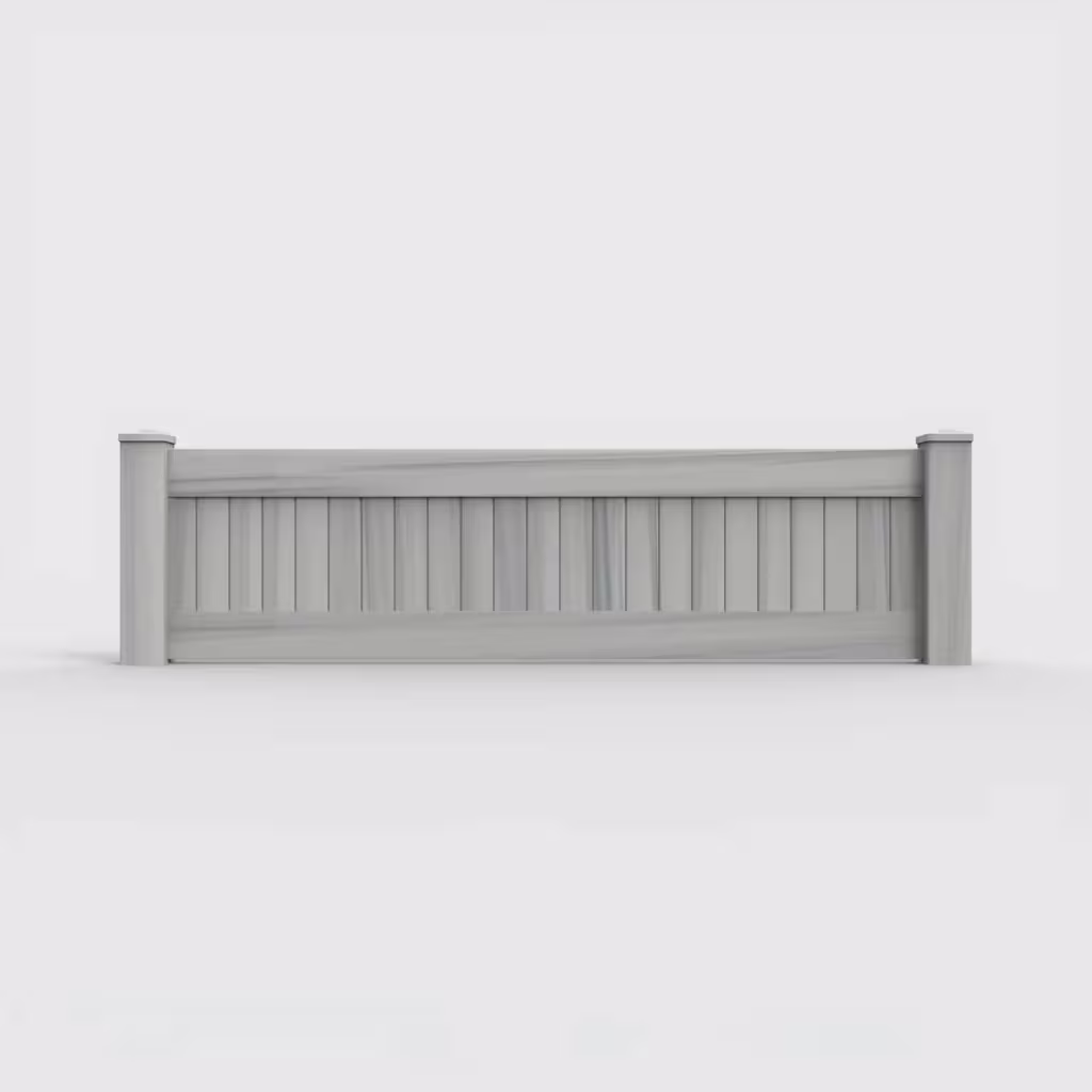 Coastal cedar vertical privacy 2 ft wall topper, front view