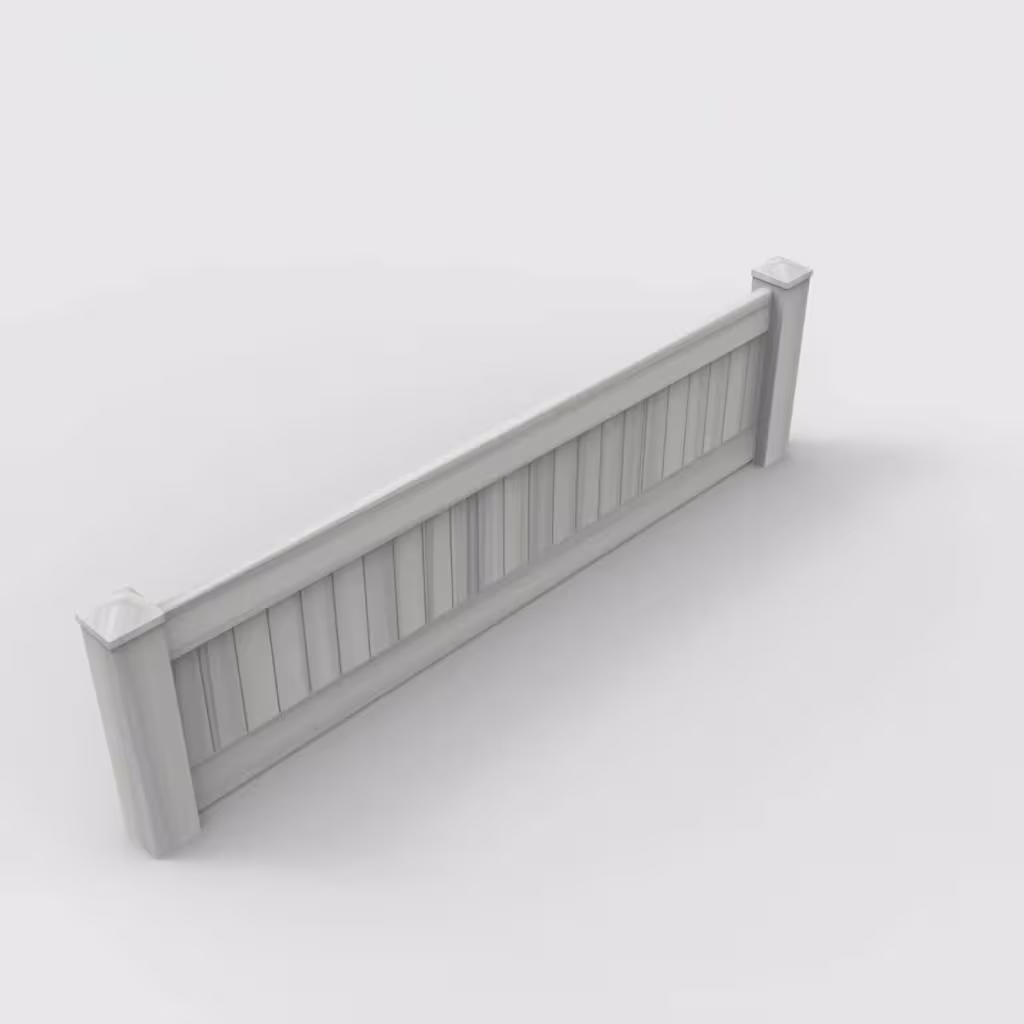 Coastal cedar vertical privacy 2 ft wall topper, isometric view