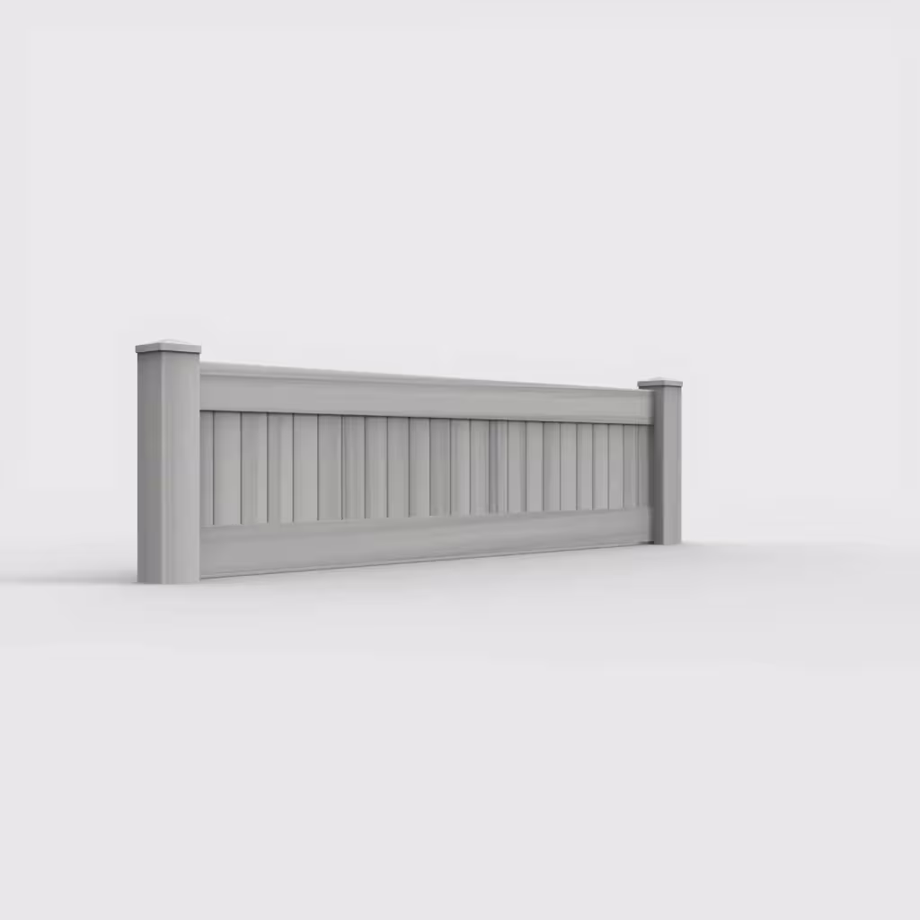 Coastal cedar vertical privacy 2 ft wall topper, right-side view