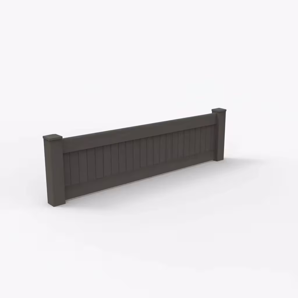 D. walnut vertical privacy 2 ft wall topper, main view