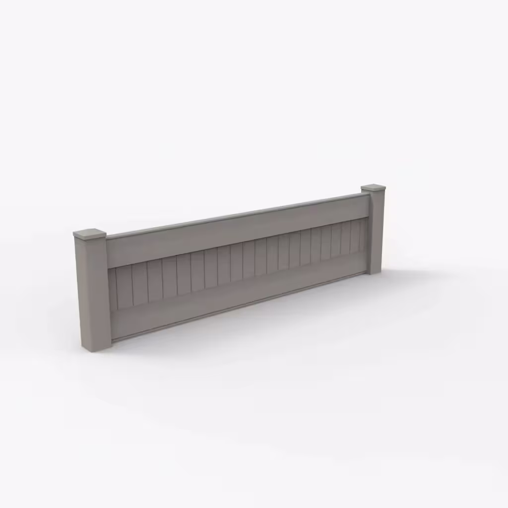 Gray vertical privacy 2 ft wall topper, main view
