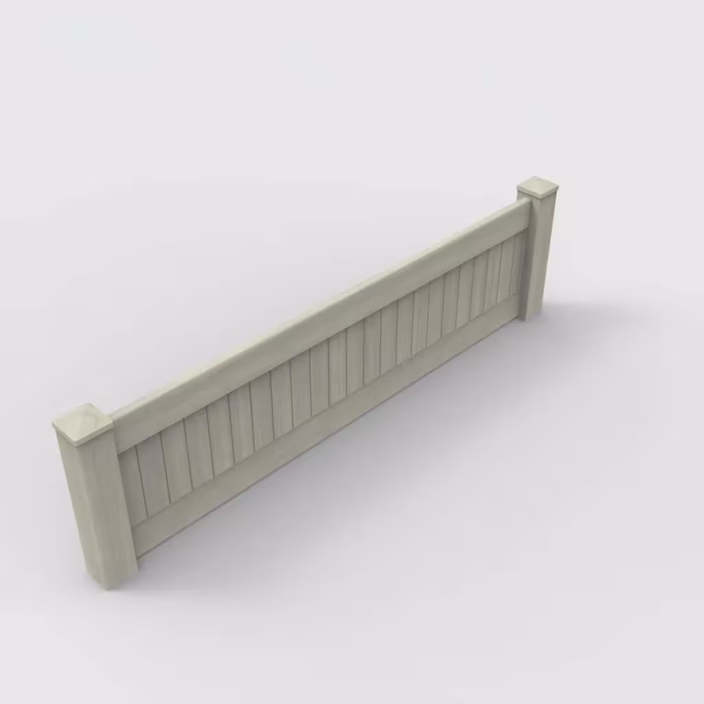 Mesquite vertical privacy 2 ft wall topper, isometric view