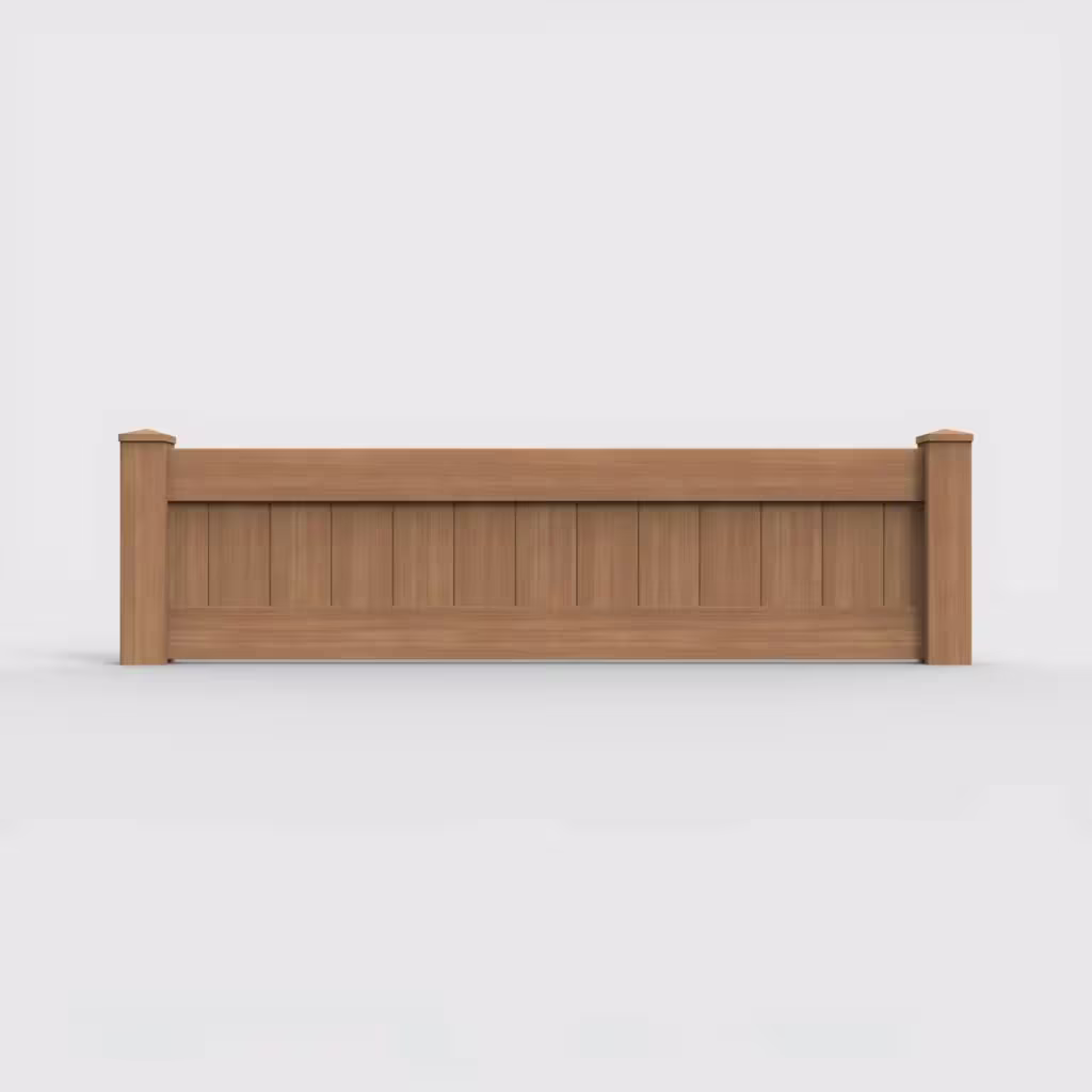 Sierra blend vertical privacy 2 ft wall topper, front view