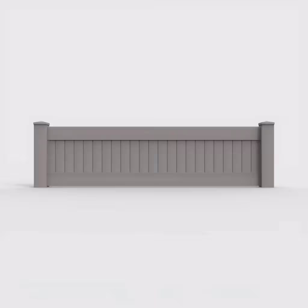 Slate gray vertical privacy 2 ft wall topper, front view