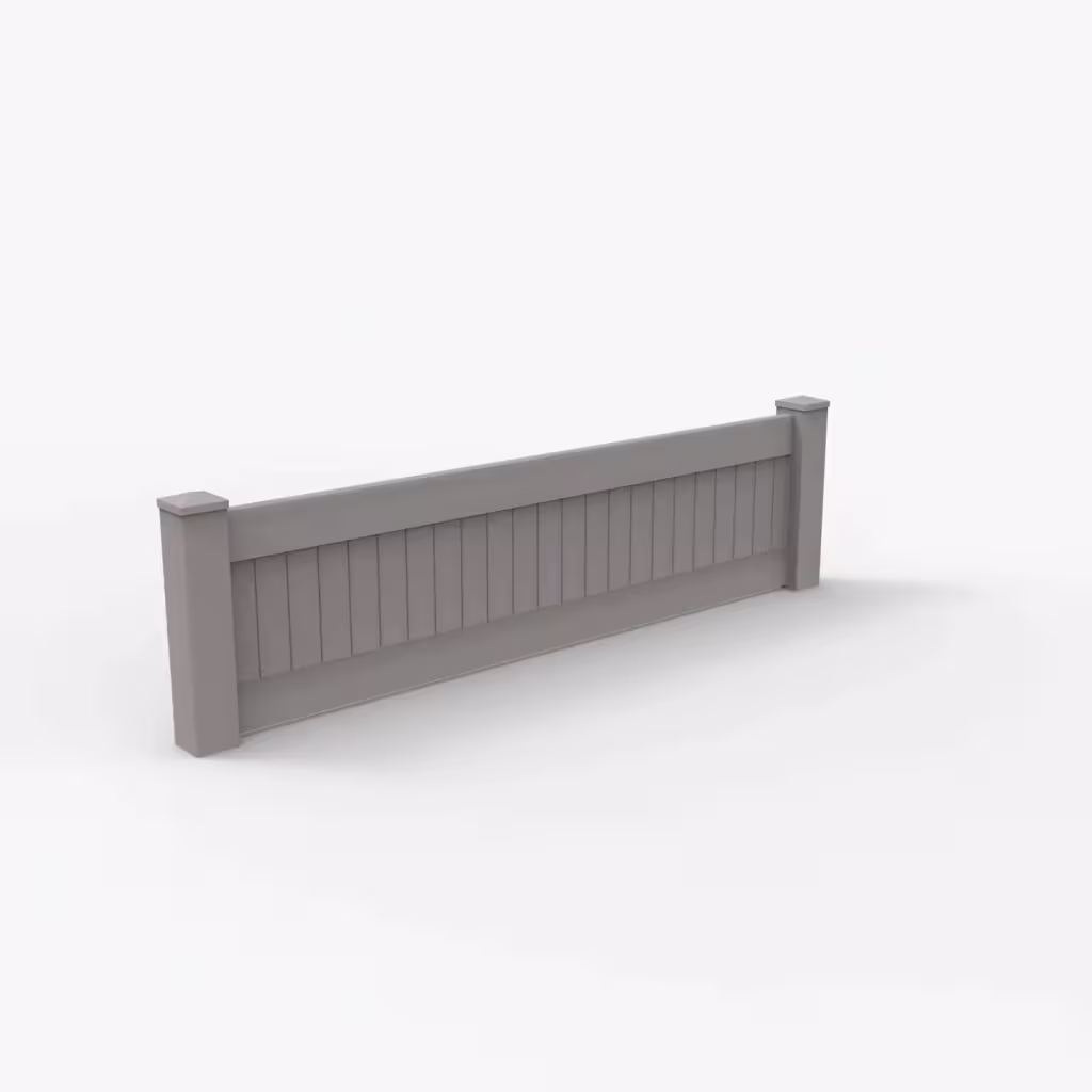 Slate gray vertical privacy 2 ft wall topper, main view