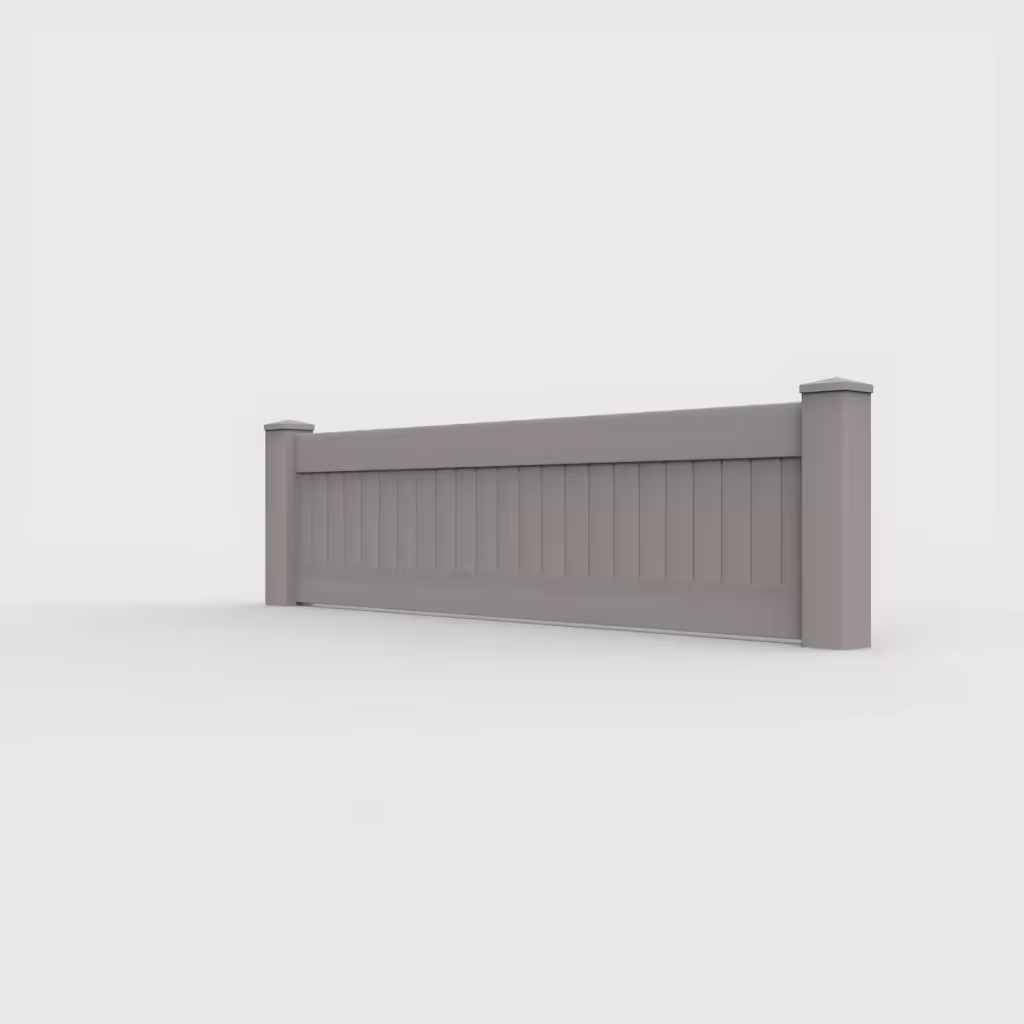 Slate gray vertical privacy 2 ft wall topper, left-side view