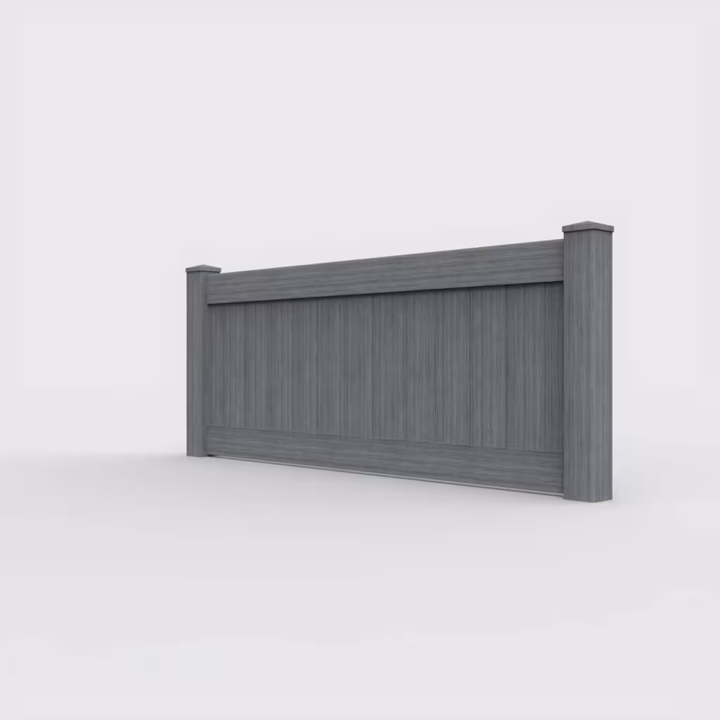 Arctic blend vertical privacy 3 ft wall topper, left-side view