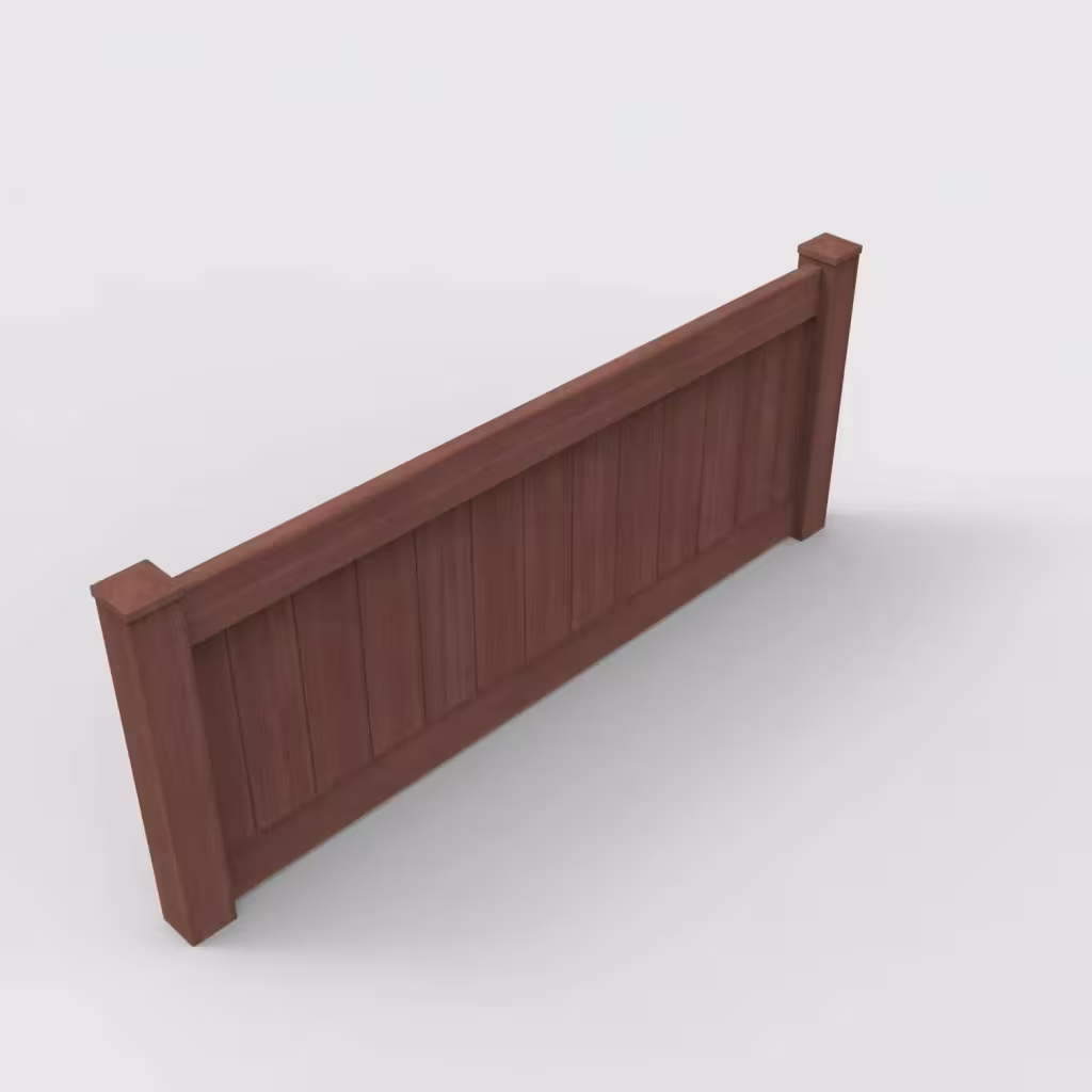 Brazilian blend vertical privacy 3 ft wall topper, isometric view