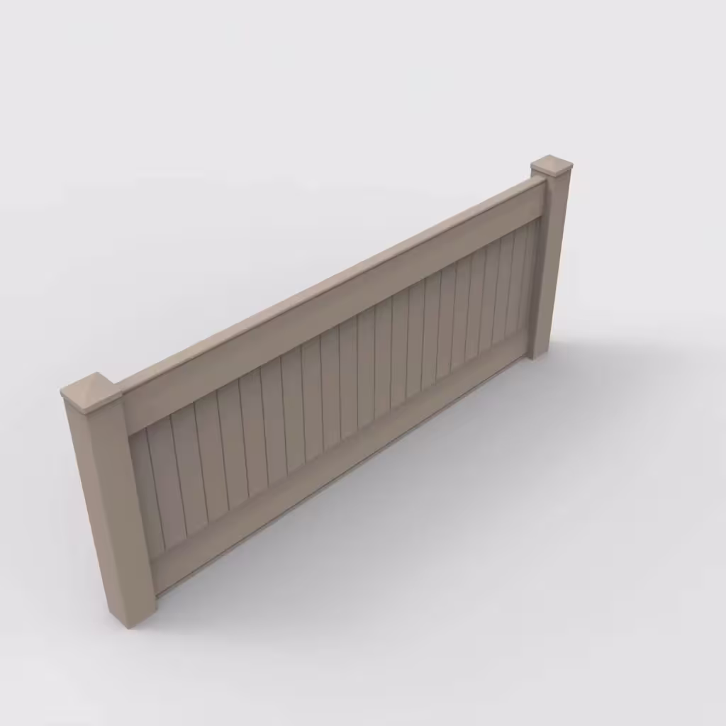Clay vertical privacy 3 ft wall topper, isometric view