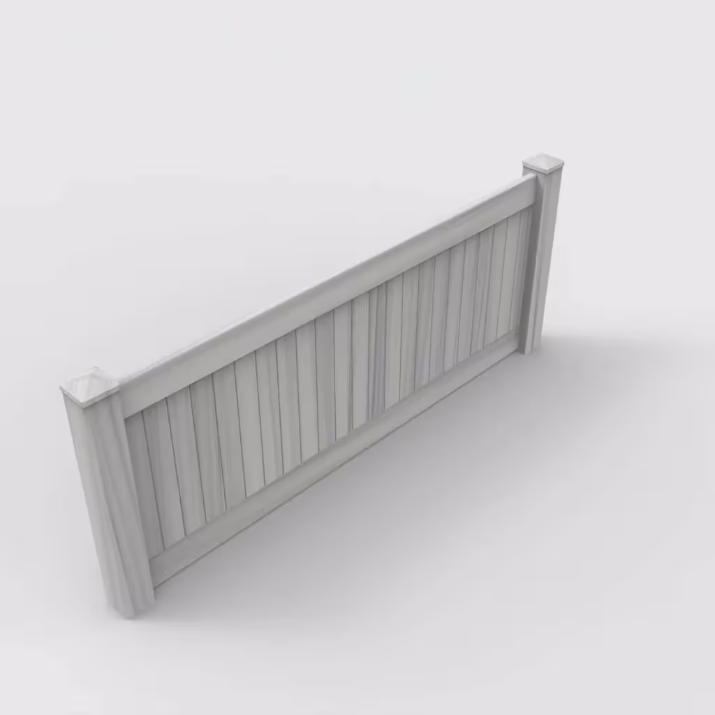Coastal cedar vertical privacy 3 ft wall topper, isometric view