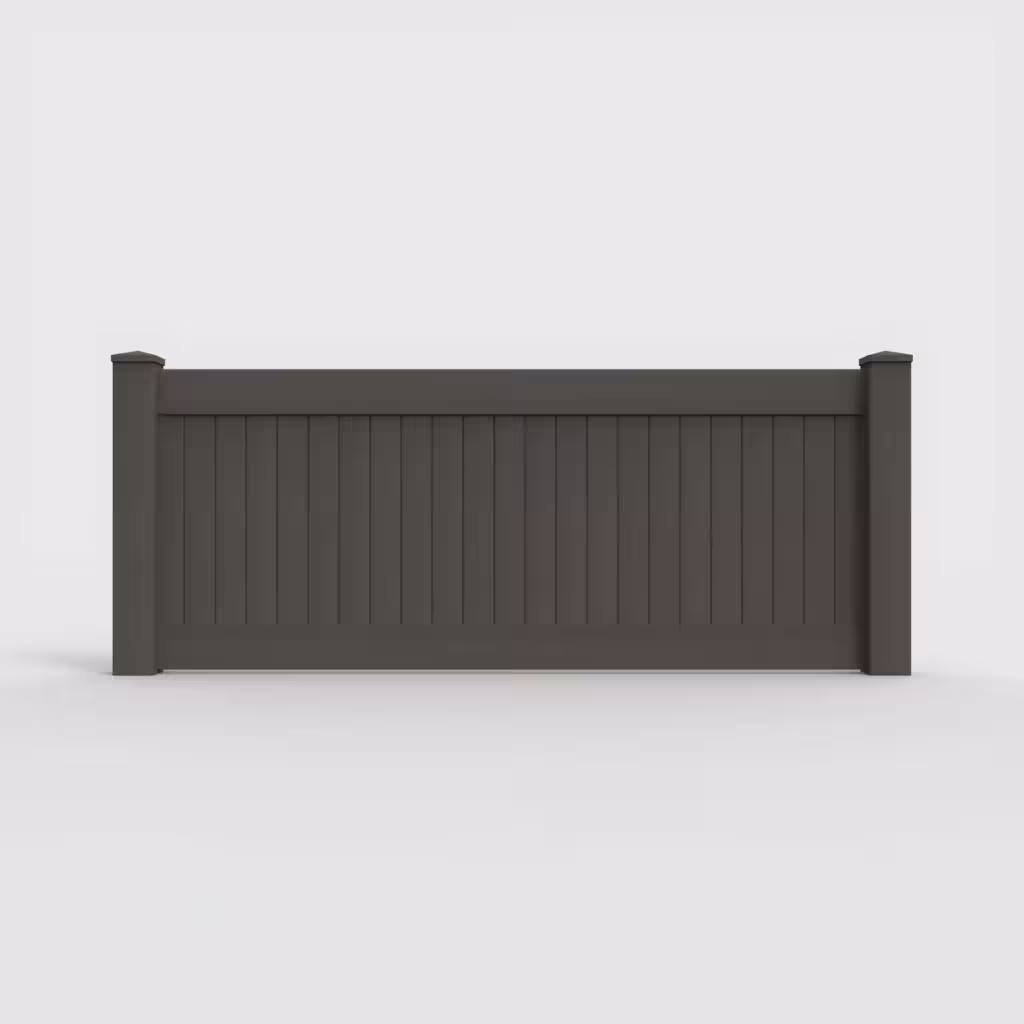 D. walnut vertical privacy 3 ft wall topper, front view