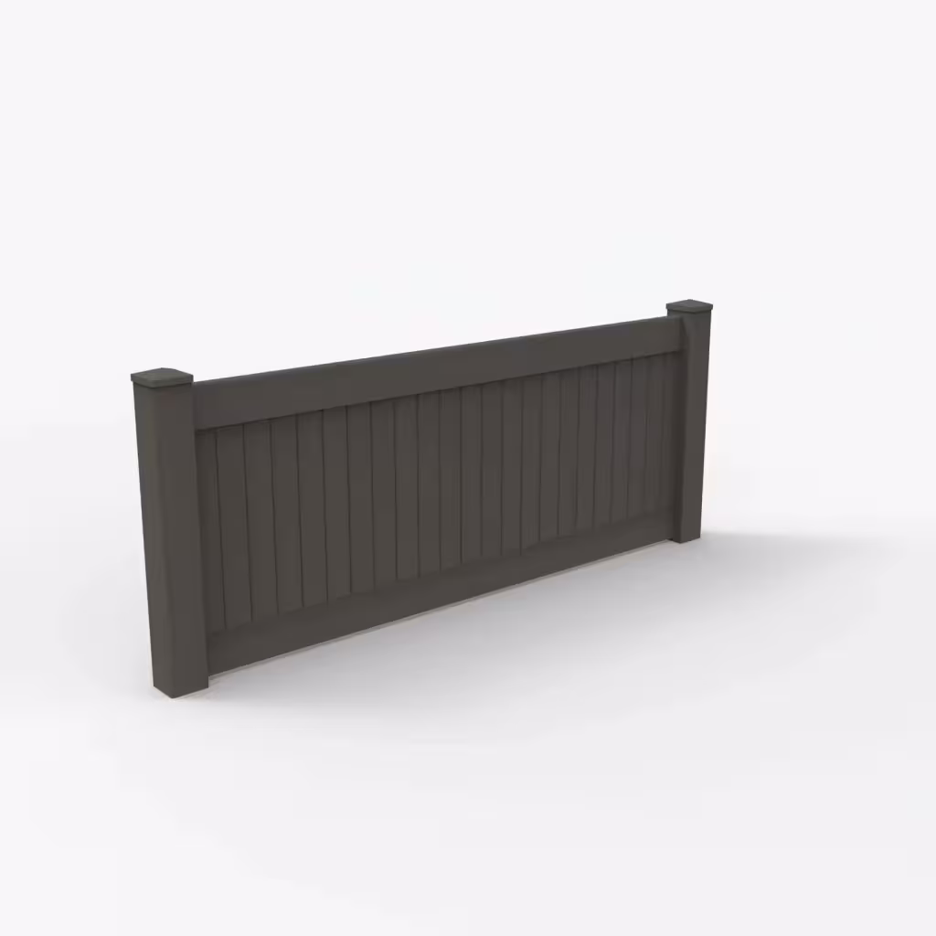 D. walnut vertical privacy 3 ft wall topper, main view