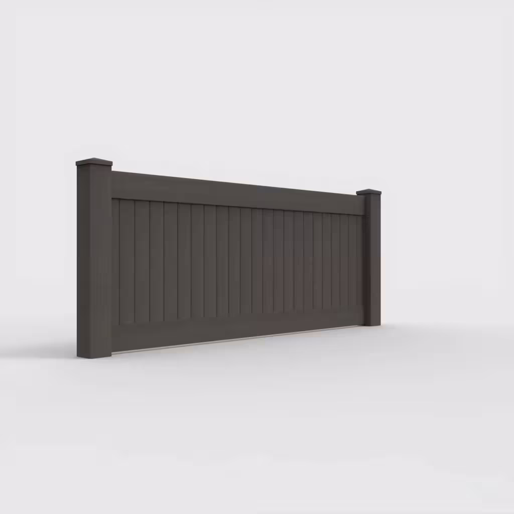D. walnut vertical privacy 3 ft wall topper, right-side view