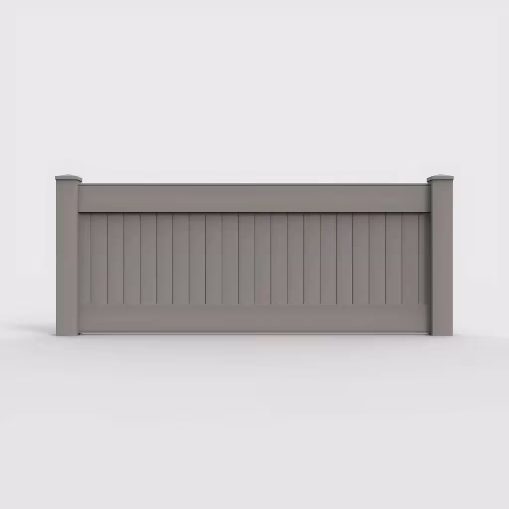 Gray vertical privacy 3 ft wall topper, front view