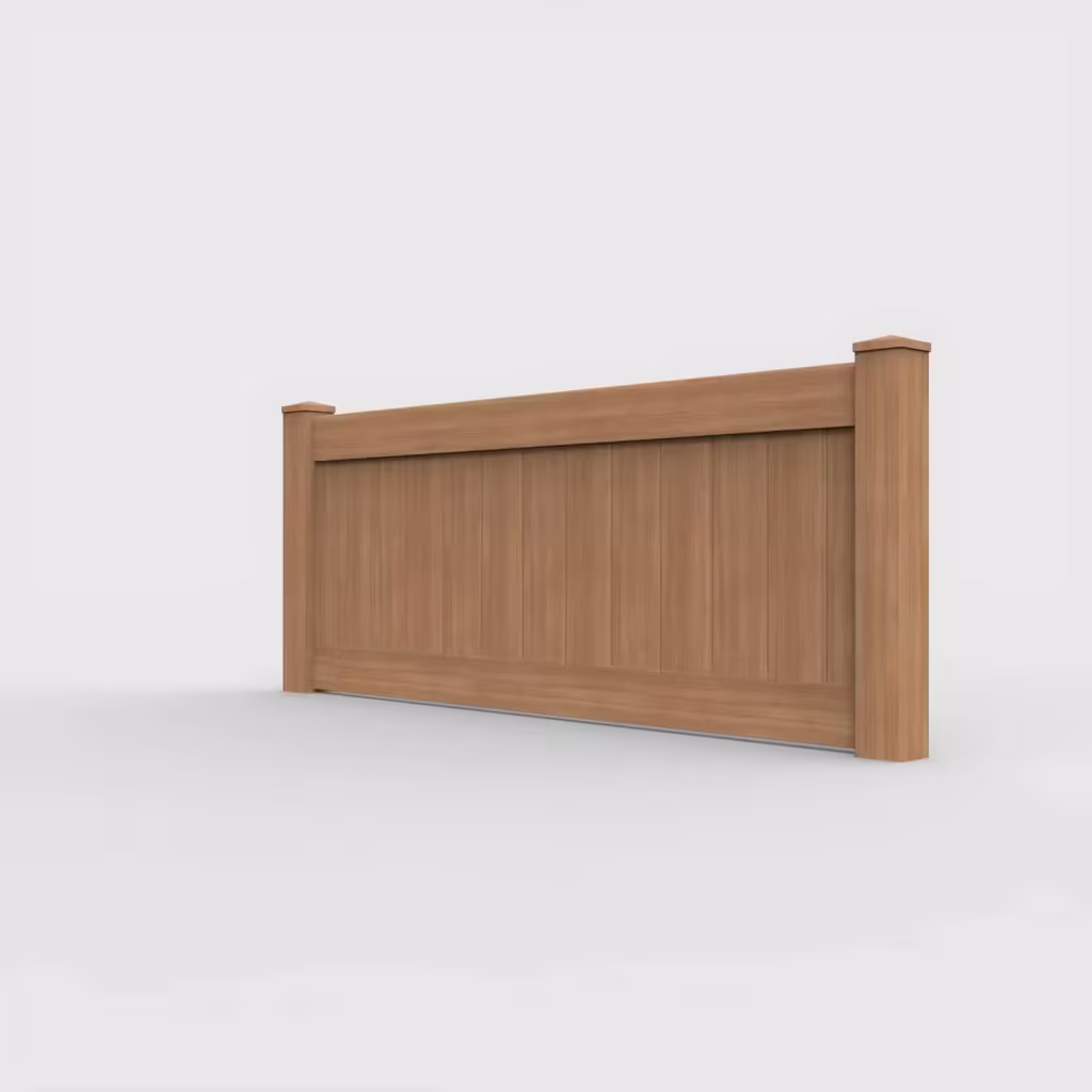 Sierra blend vertical privacy 3 ft wall topper, left-side view