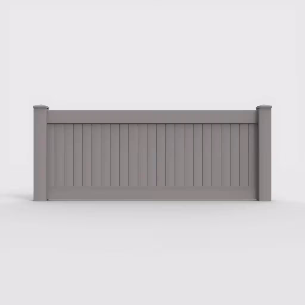 Slate gray vertical privacy 3 ft wall topper, front view