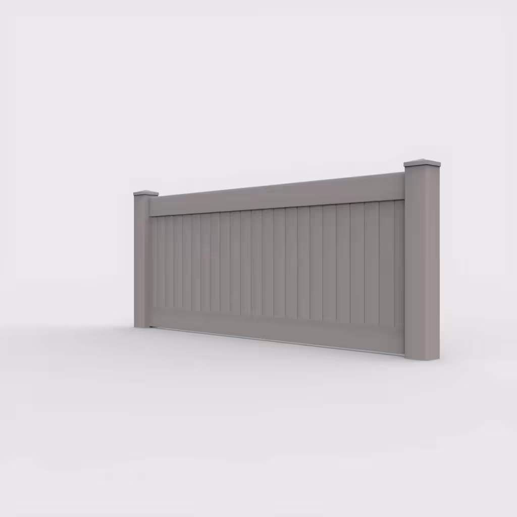Slate gray vertical privacy 3 ft wall topper, left-side view