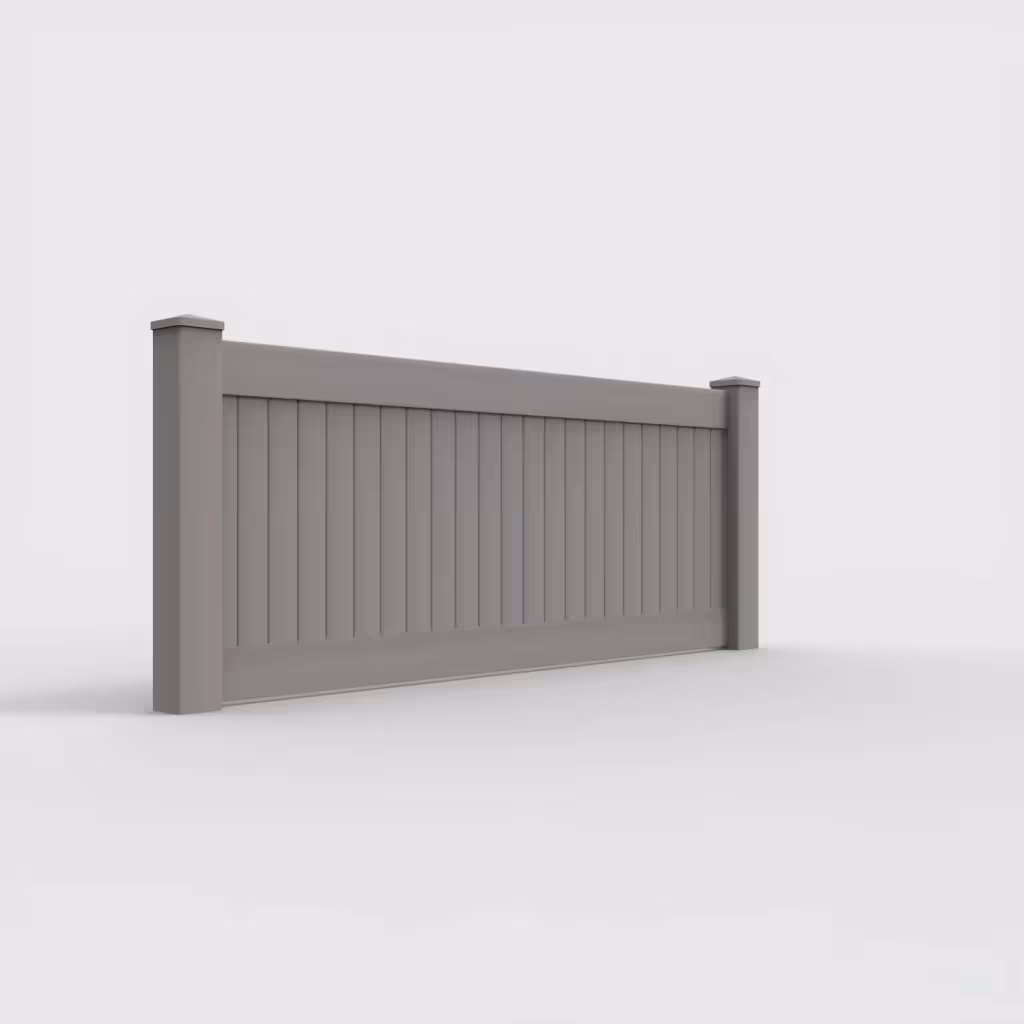 Slate gray vertical privacy 3 ft wall topper, right-side view