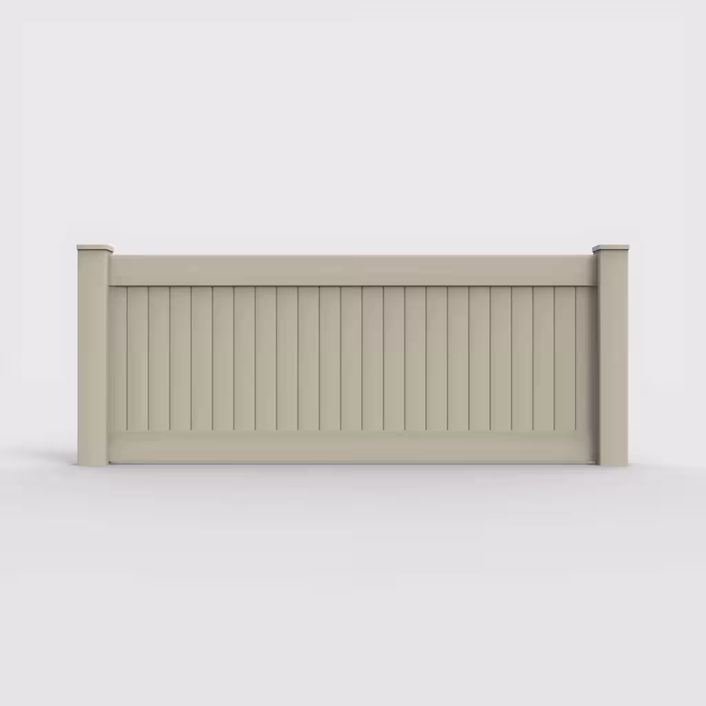Tan vertical privacy 3 ft wall topper, front view