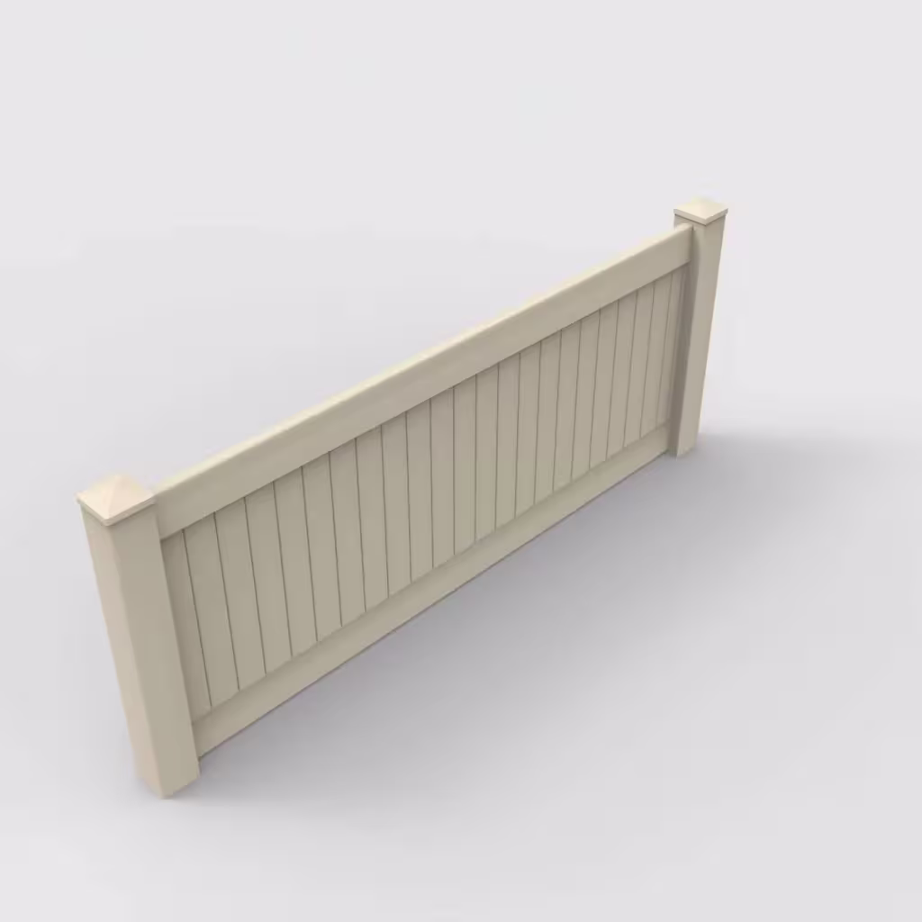 Tan vertical privacy 3 ft wall topper, isometric view