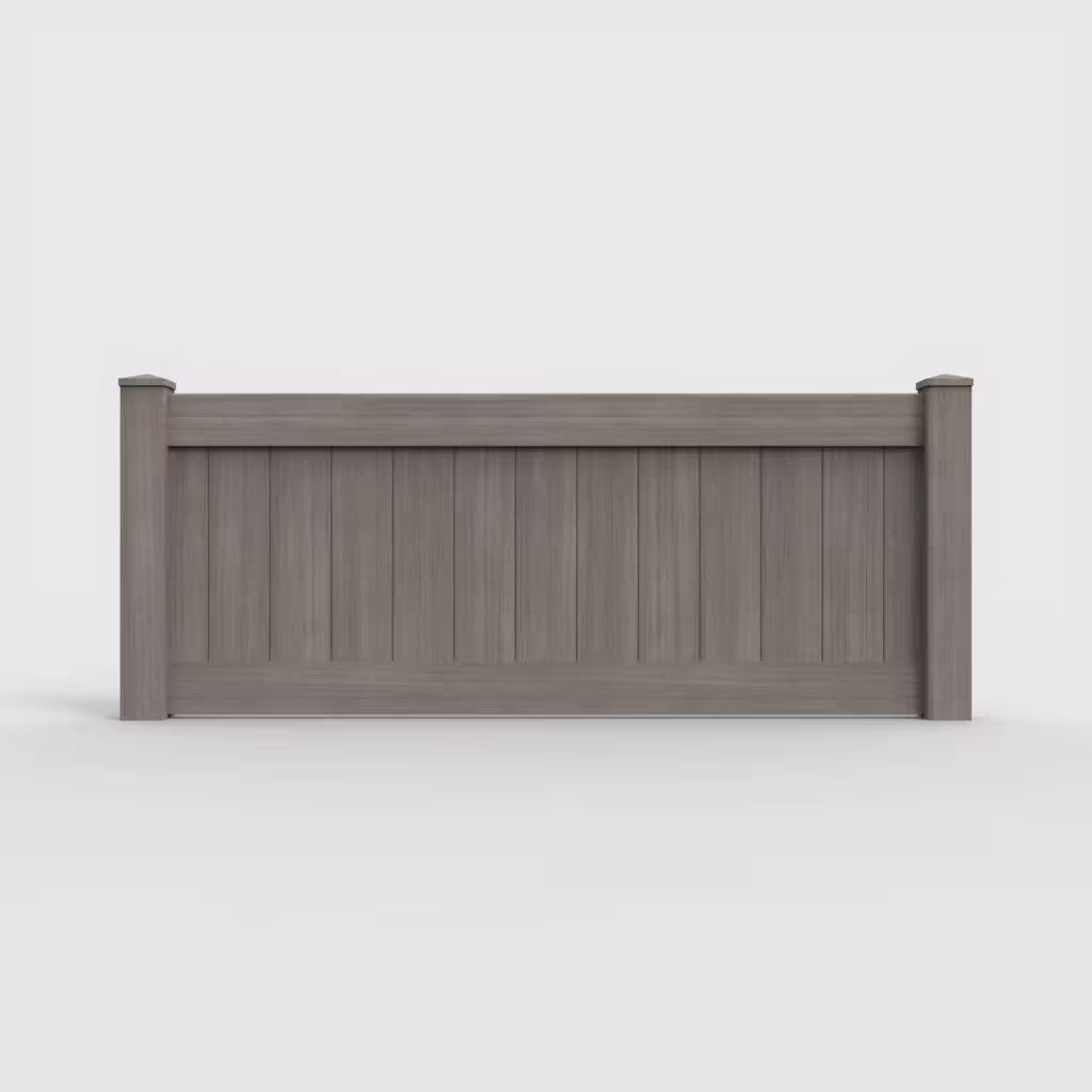 Weathered blend vertical privacy 3 ft wall topper, front view