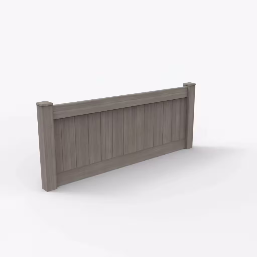Weathered blend vertical privacy 3 ft wall topper, main view