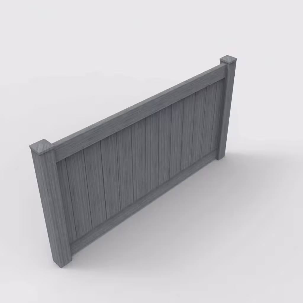 Arctic blend vertical privacy 4 ft fence, isometric view