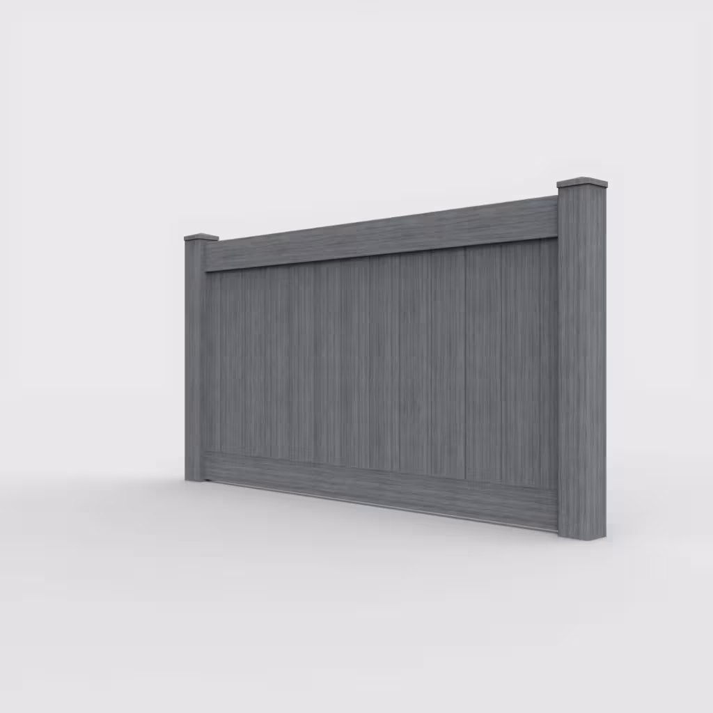 Arctic blend vertical privacy 4 ft fence, left-side view