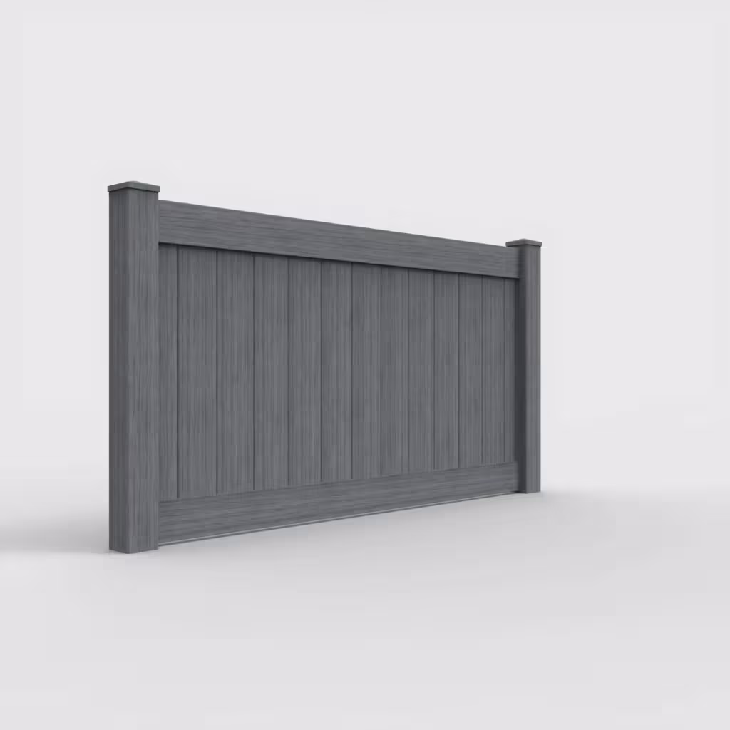 Arctic blend vertical privacy 4 ft fence, right-side view