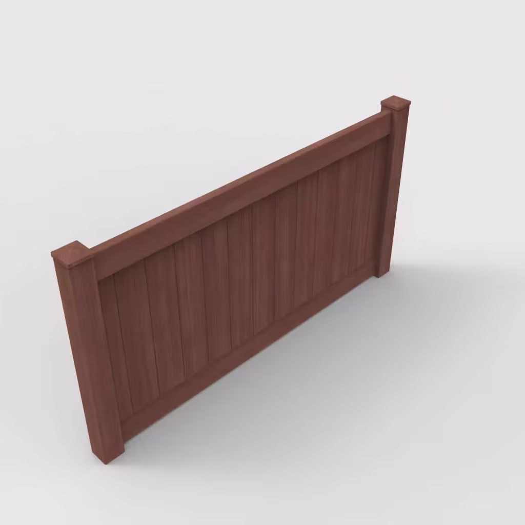 Brazilian blend vertical privacy 4 ft fence, isometric view