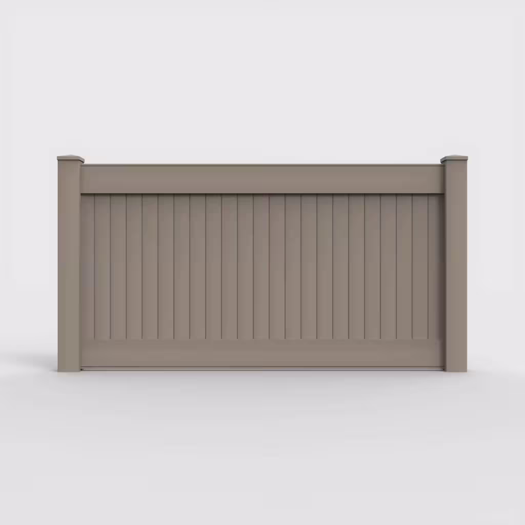 Clay vertical privacy 4 ft fence, front view